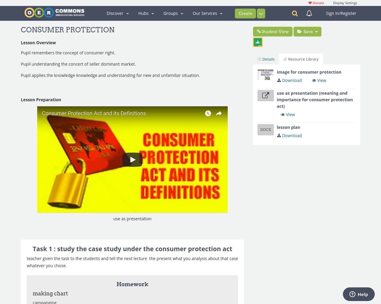 Consumer Protection Lesson CONSUMER PROTECTION | OER Commons