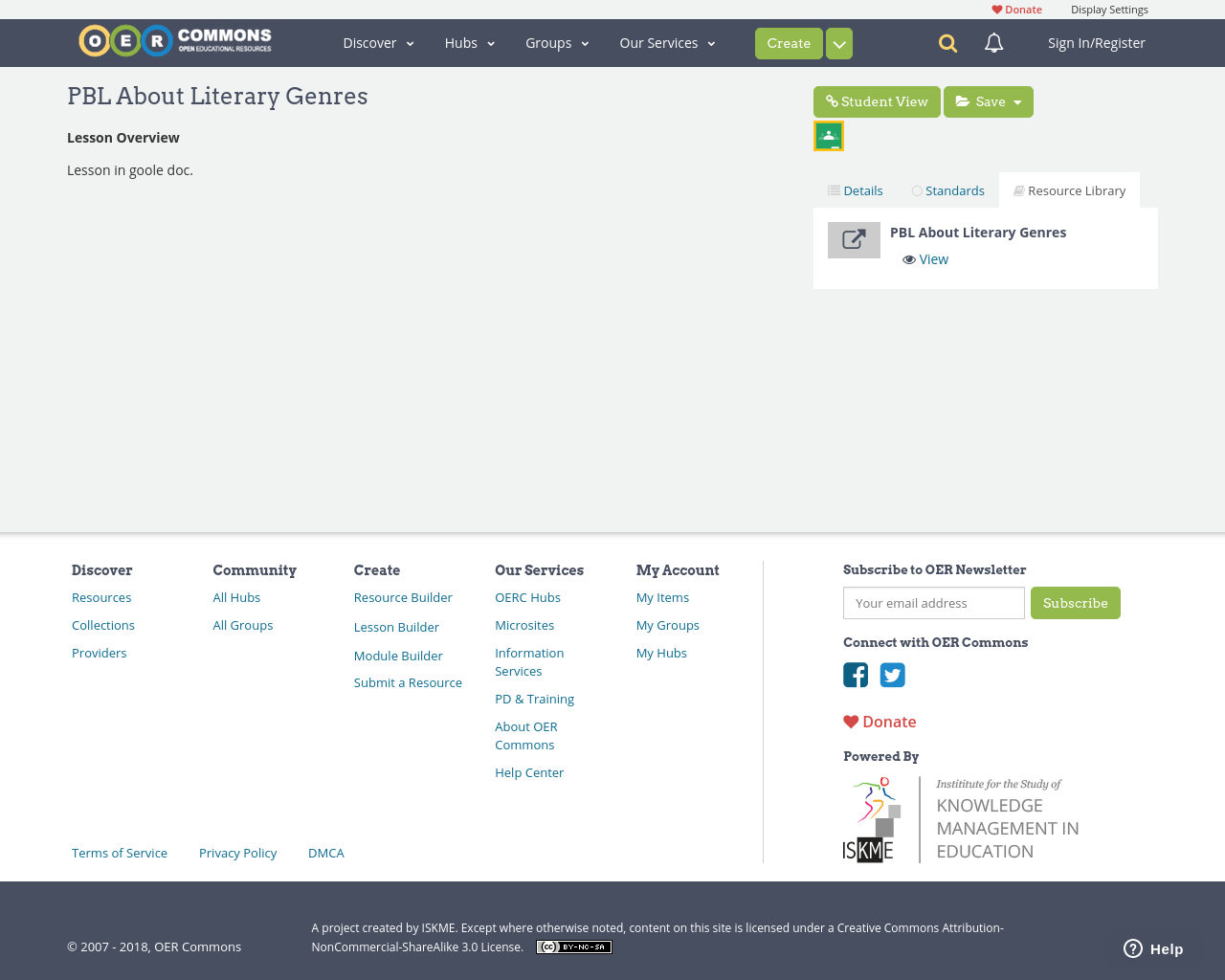 PBL About Literary Genres | OER Commons