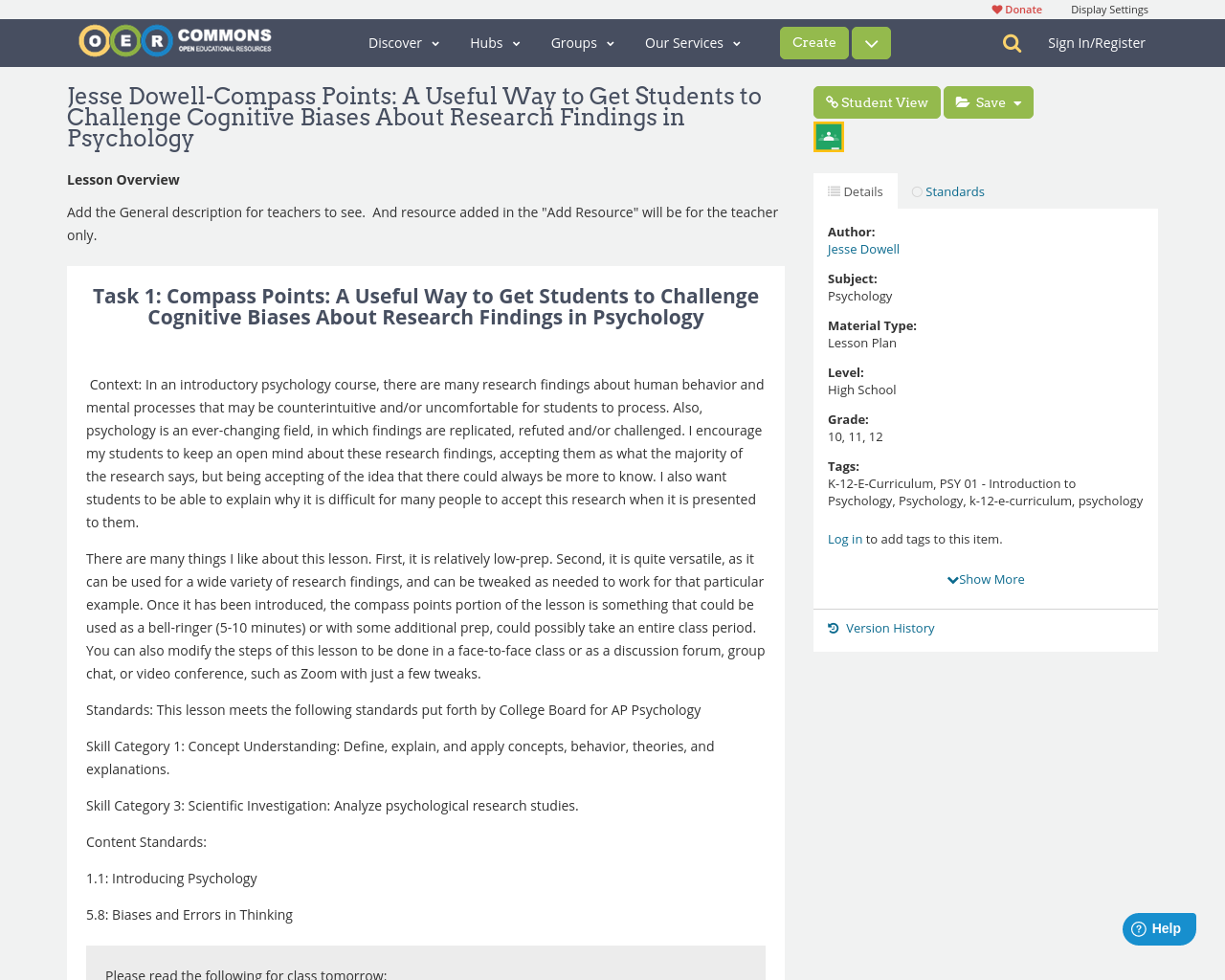 Jesse Dowell-Compass Points: A Useful Way to Get Students to Challenge ...