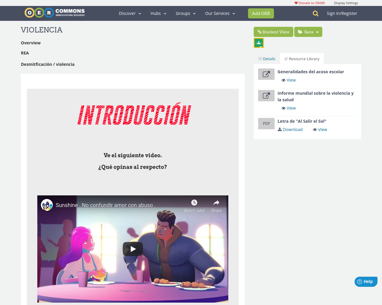 VIOLENCIA | OER Commons