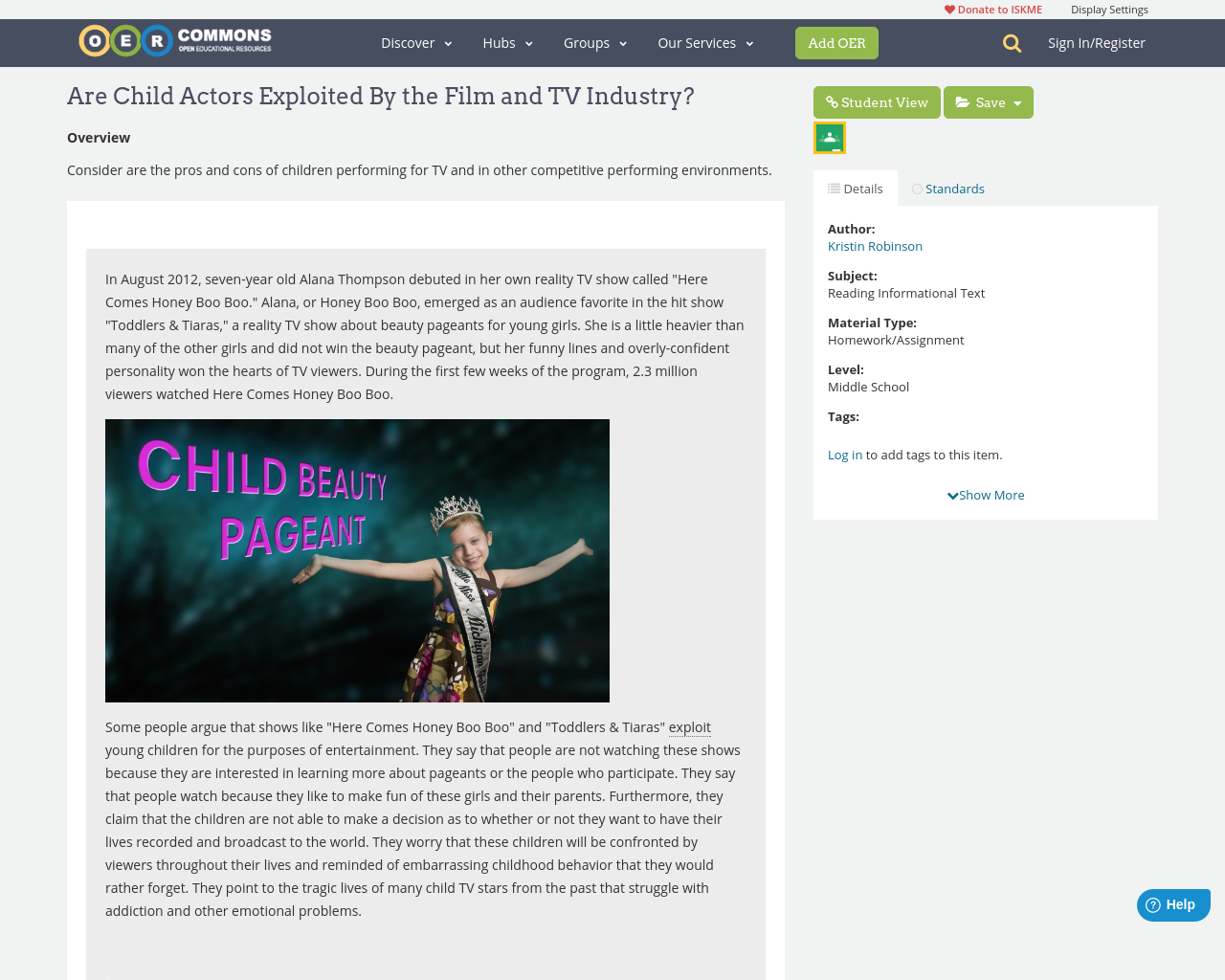 Are Child Actors Exploited By the Film and TV Industry? | OER Commons