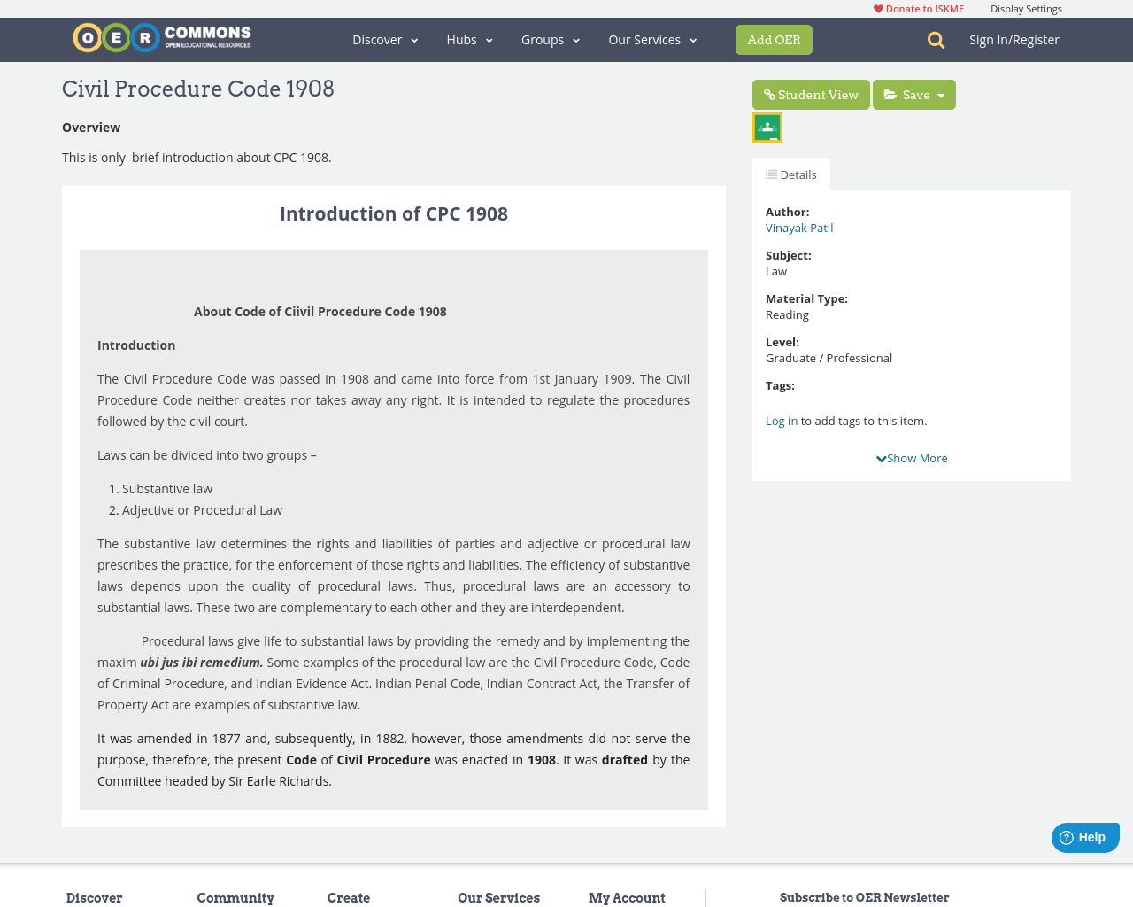 Civil Procedure Code 1908 OER Commons