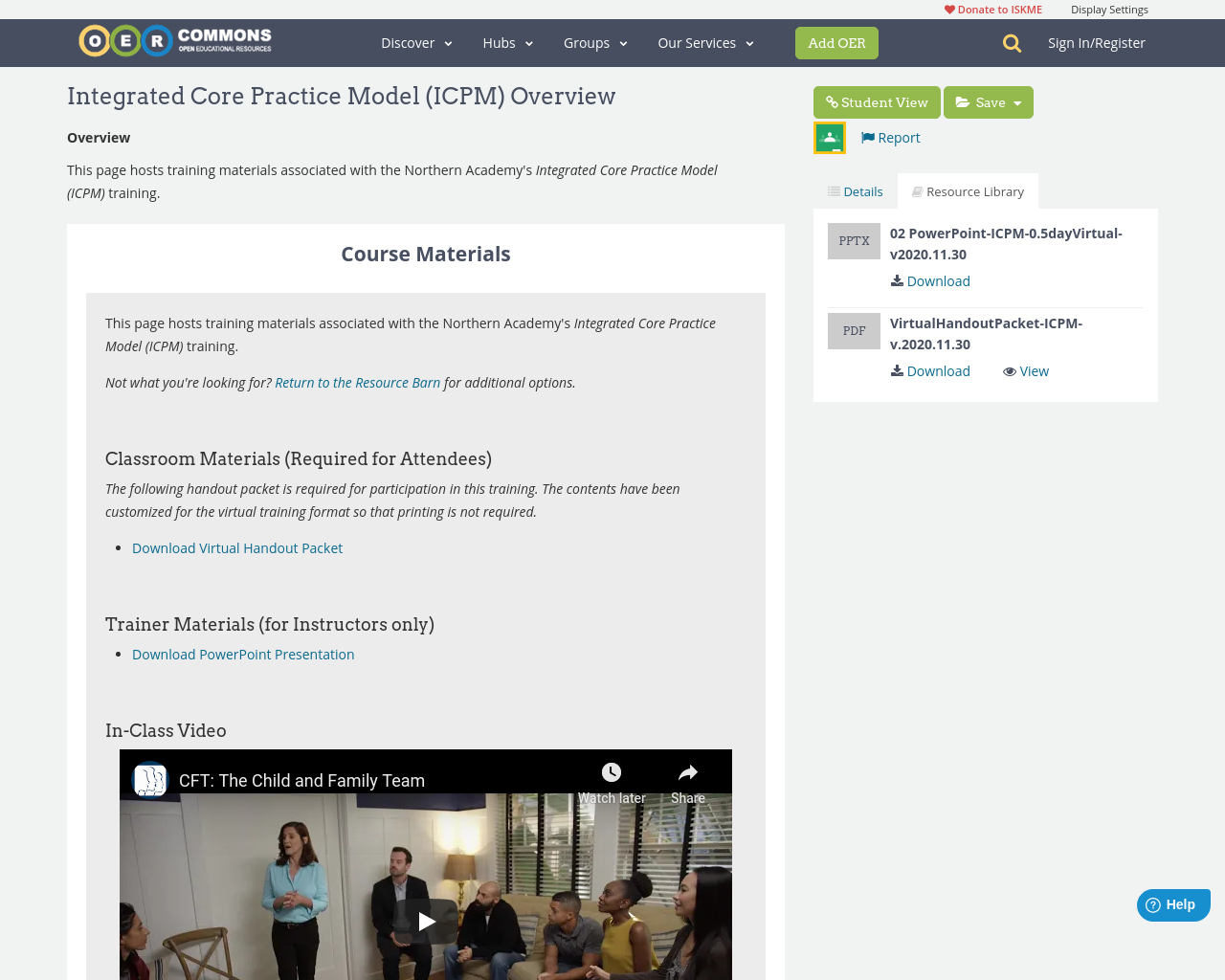 Integrated Core Practice Model (ICPM) Overview | OER Commons