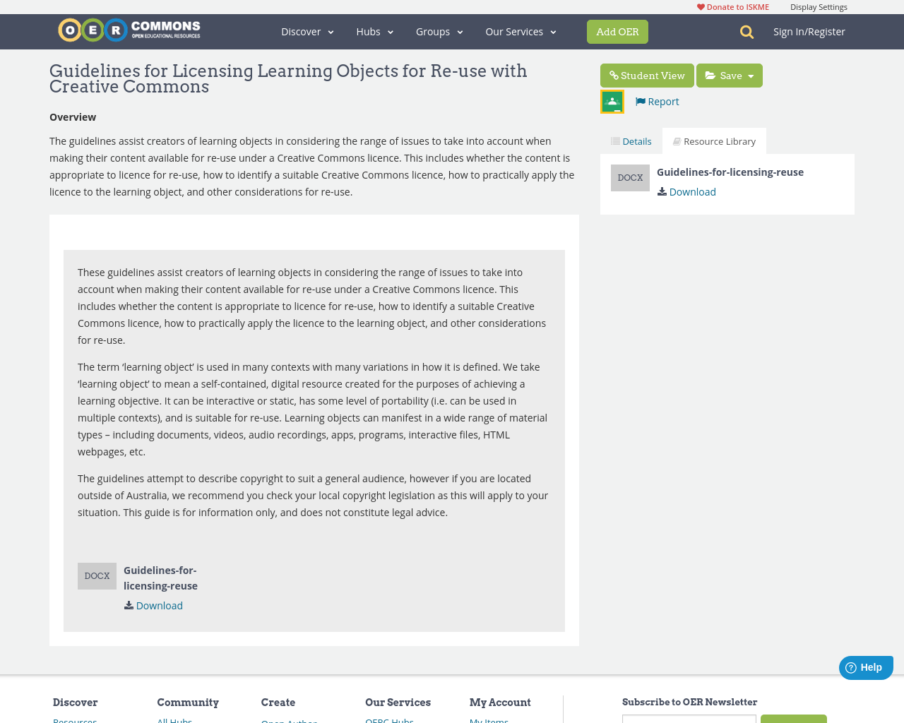 Guidelines for Licensing Learning Objects for Re-use with Creative ...
