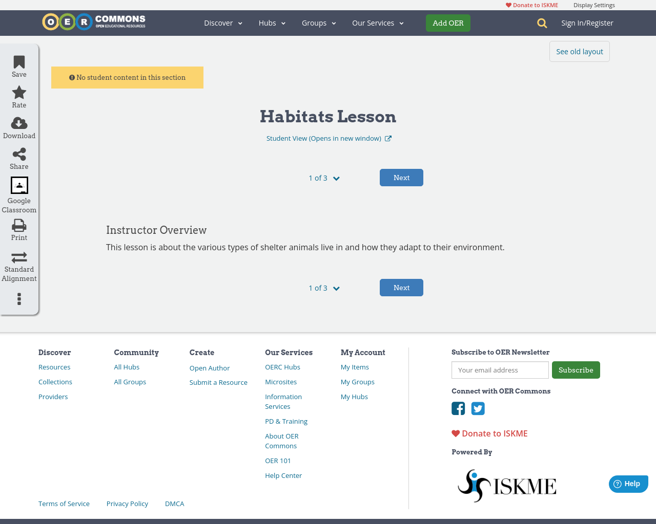 Habitats Lesson | OER Commons