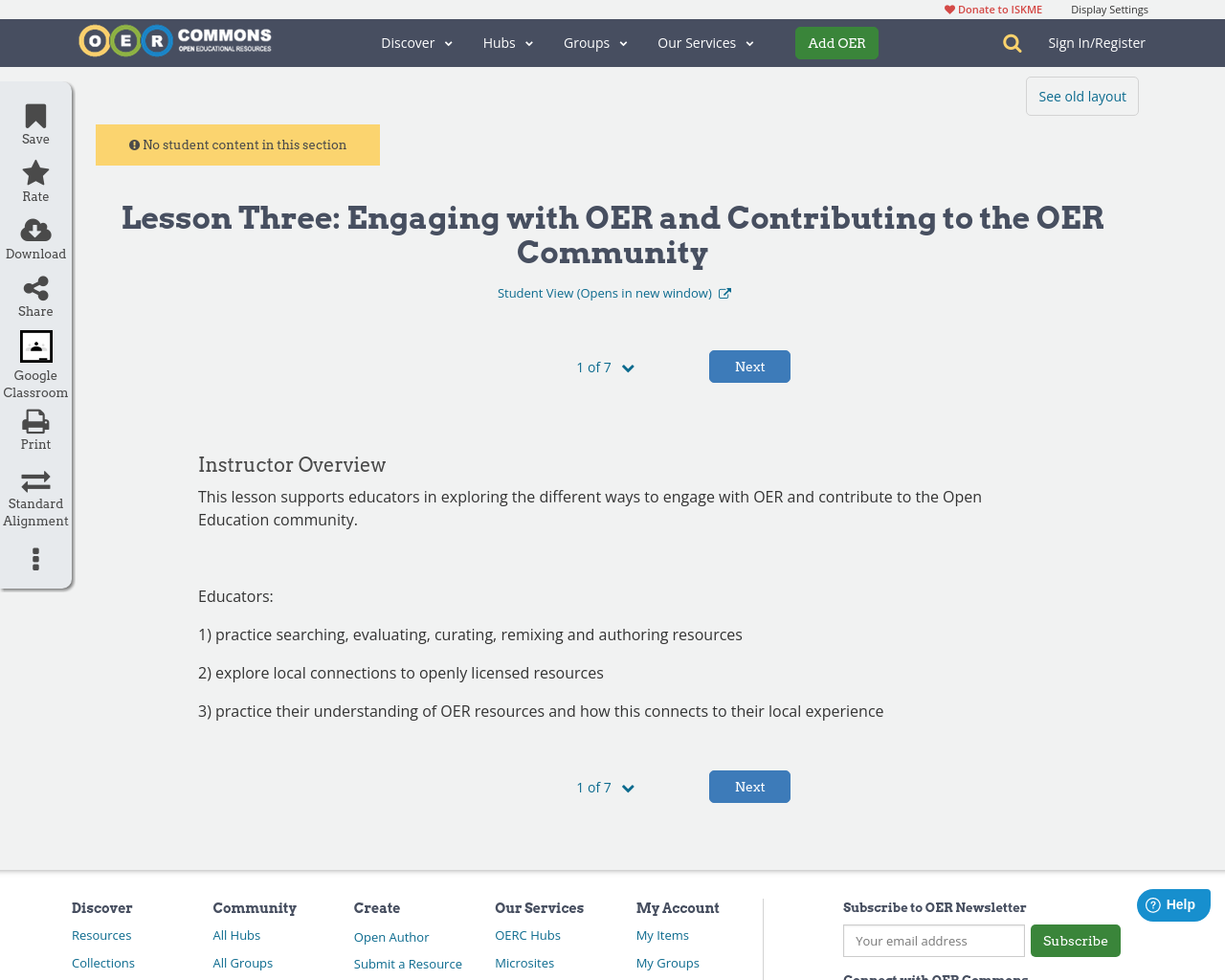 Lesson Three: Engaging with OER and Contributing to the OER Community ...