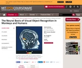 The Neural Basis of Visual Object Recognition in Monkeys and Humans, Spring 2005 The Neural Basis of Visual Object Recognition in Monkeys and Humans, Spring 2005