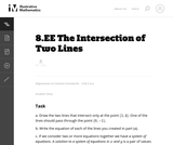8.EE The Intersection of Two Lines 8.EE The Intersection of Two Lines