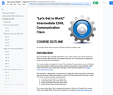“Let’s Get to Work!” Intermediate ESOL  Communication Class Outline