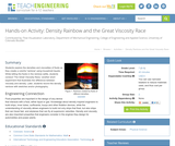 Density Rainbow and the Great Viscosity Race Density Rainbow and the Great Viscosity Race