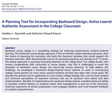 Research: A Planning Tool for Incorporating Backward Design (Reynolds & Kearns, 2016)