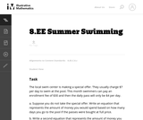 8.EE Summer Swimming 8.EE Summer Swimming