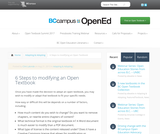 6 Steps to modifying an Open Textbook 6 Steps to modifying an Open Textbook