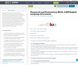 Teamwork and Presentation Skills: A MS English Language Arts Lesson