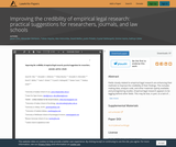 Improving the credibility of empirical legal research: practical suggestions for researchers, journals, and law schools