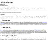 1993 New Car Data 1993 New Car Data