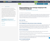 Responsibilities of an energy company to the environment (final) Responsibilities of an energy company to the environment (final)
