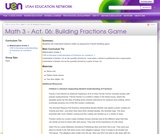 Building Fractions Game Building Fractions Game