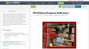 FTC Robotics Program: Reflections | OER Commons