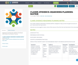 CLAIMS–EVIDENCE–REASONING PLANNING MATRIX CLAIMS–EVIDENCE–REASONING PLANNING MATRIX