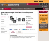 Affective Priming at Short and Extremely Short Exposures, Spring 2003 Affective Priming at Short and Extremely Short Exposures, Spring 2003