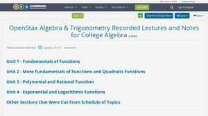OpenStax Algebra & Trigonometry Recorded Lectures and Notes for College ...