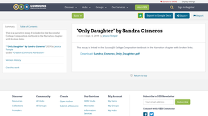 "Only Daughter" by Sandra Cisneros | OER Commons