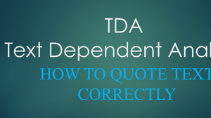 TDA - Text Dependent Analysis | OER Commons