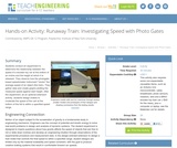 Runaway Train: Investigating Speed with Photo Gates Runaway Train: Investigating Speed with Photo Gates