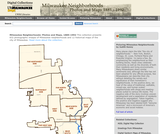 Milwaukee Neighborhoods: Photos & Maps 1885 - 1992 Milwaukee Neighborhoods: Photos & Maps 1885 - 1992