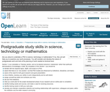 Postgraduate Study Skills in Science, Technology Or Mathematics Postgraduate Study Skills in Science, Technology Or Mathematics