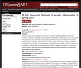 Numerical Methods of Applied Mathematics II, Spring 2005 Numerical Methods of Applied Mathematics II, Spring 2005