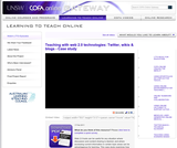 Teaching with web 2.0 technologies: Twitter, wikis & blogs - Case study Teaching with web 2.0 technologies: Twitter, wikis & blogs - Case study