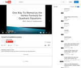 How to memorize the vertex formula for a parabola