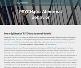Abnormal Behavior Abnormal Behavior