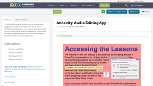 Audacity: Audio Editing App | OER Commons