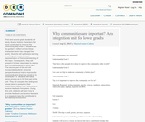 Why communities are important? Arts Integration unit for lower grades