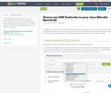 How to use OER Textbooks in your class (Moodle Specified)