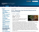 SI 521 - Special Topics: Open Educational Resources and the University of Michigan