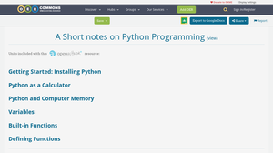 A Short notes on Python Programming | OER Commons