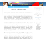 Choosing the Right Test Choosing the Right Test
