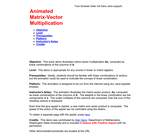 Animated Matrix-Vector Multiplication Animated Matrix-Vector Multiplication