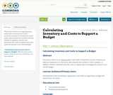 Calculating Inventory and Costs to Support a Budget Calculating Inventory and Costs to Support a Budget
