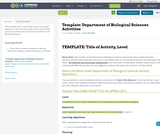 Template: Department of Biological Sciences Activities