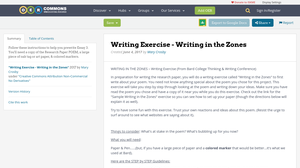 Writing Exercise - Writing in the Zones | OER Commons