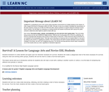 Survival! A Lesson for Language Arts and Novice ESL Students Survival! A Lesson for Language Arts and Novice ESL Students
