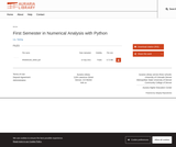 First Semester in Numerical Analysis with Python