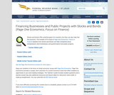 Financing Businesses and Public Projects with Stocks and Bonds