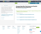 Cengage OpenNow Developmental English Reading & Learning Objectives Cengage OpenNow Developmental English Reading & Learning Objectives