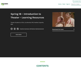 Spring 18 – Introduction to Theater – Learning Resources